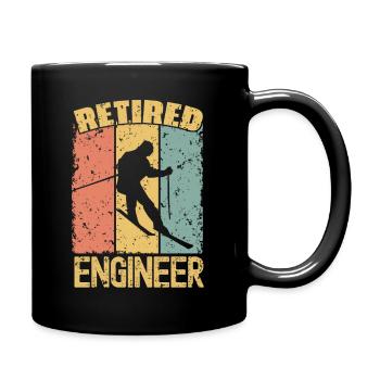 Skiing retired engineer - Full Colour Mug - black - Right
