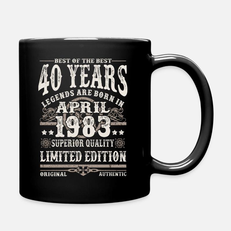 Né en avril 1983 - 40 ans - Mug uni - noir