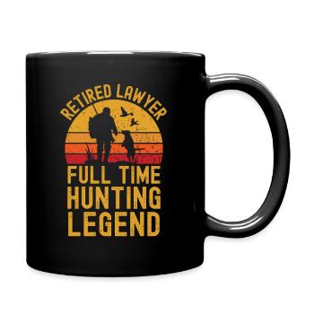 Retired lawyer hunting legend - Full Colour Mug - black - Right