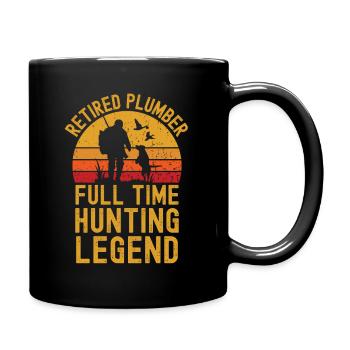 Pensionierte Klempner Jagdlegende - Tasse einfarbig - Schwarz - Rechts