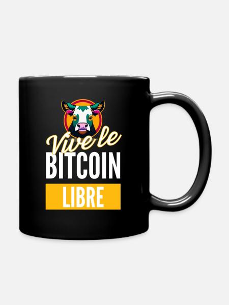 Vive le bitcoin libre tshirt cryptos - Mug uni - noir