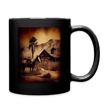 jugapilo Retro cowboy village - Full Colour Mug - black - Right