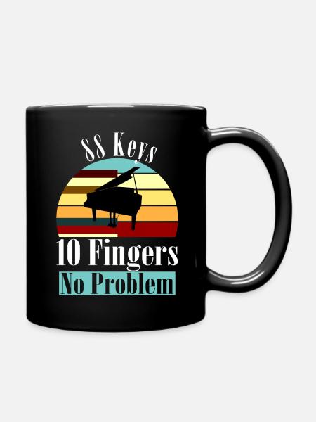 Klavier Piano | Klavierspieler Pianist | Design - Tasse einfarbig - Schwarz