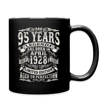 April 1928 - 95 years old - 95th birthday - Full Colour Mug - black - Right