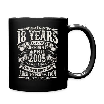 April 2005 - 18 years old - 18th birthday - Full Colour Mug - black - Right
