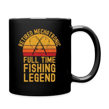 Légende de la pêche mécatronique à la retraite - Mug uni - noir - Droite