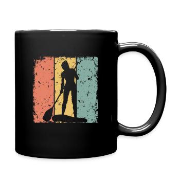 Damen Paddleboard retro - Tasse einfarbig - Schwarz - Rechts