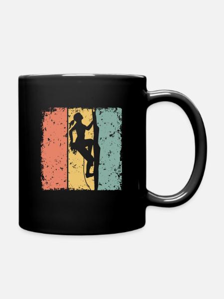 Frauen Klettern retro - Tasse einfarbig - Schwarz