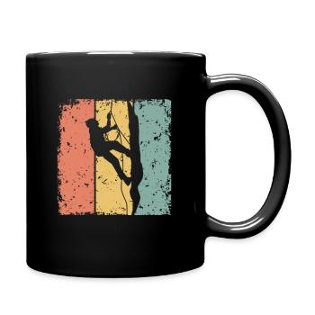 Klettern im Retro - Tasse einfarbig - Schwarz - Rechts