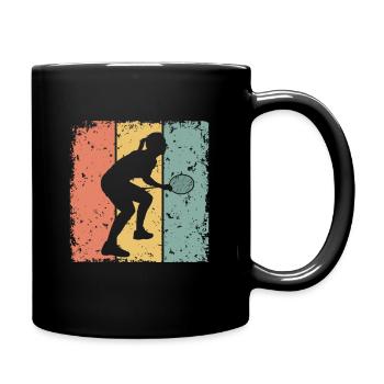 Women Badminton retro - Full Colour Mug - black - Right