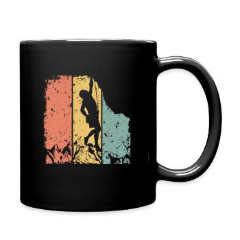 Klettern im Retro - Tasse einfarbig - Schwarz - Rechts