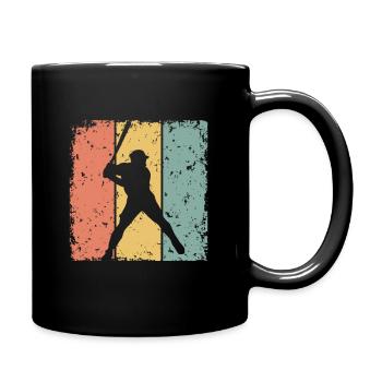 Baseball-Retro - Tasse einfarbig - Schwarz - Rechts