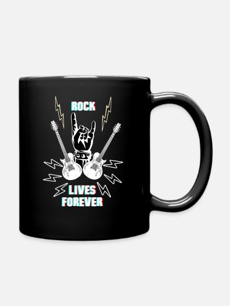 Rock liver Forever - Full Colour Mug - black