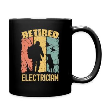 Chasseur électricien à la retraite - Mug uni - noir - Droite