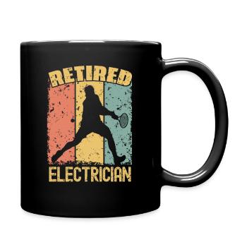 Tennis retired electrician - Full Colour Mug - black - Right