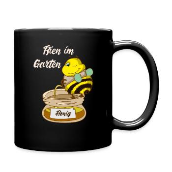 Honig Bienen Garten - Tasse einfarbig - Schwarz - Rechts