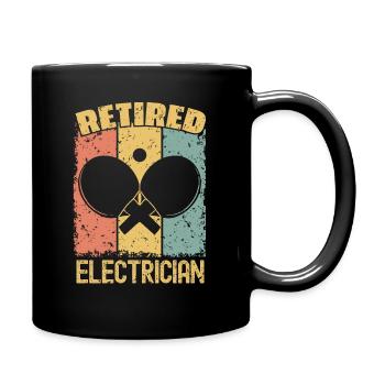 Table-tennis retired electrician - Full Colour Mug - black - Right