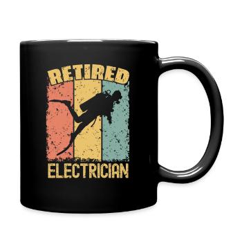 Tauchender Elektriker im Ruhestand - Tasse einfarbig - Schwarz - Rechts