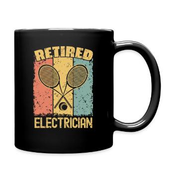 Tennis retired electrician - Full Colour Mug - black - Right