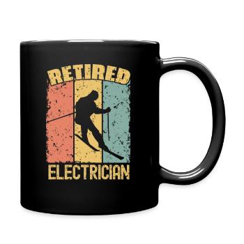 Skiing retired electrician - Full Colour Mug - black - Right