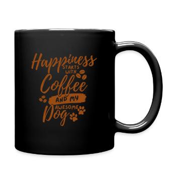 Coffee Dog lover - Full Colour Mug - black - Right