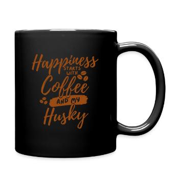 Coffee Husky lover - Full Colour Mug - black - Right