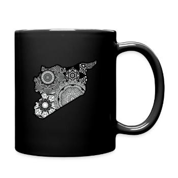Karte von Syrien - Tasse einfarbig - Schwarz - Rechts
