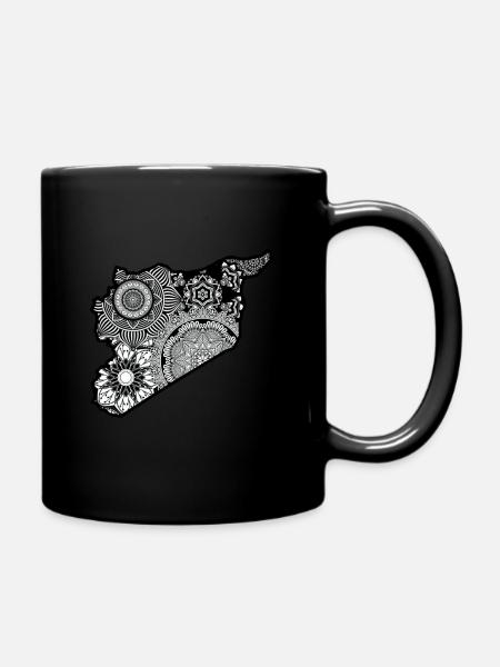 Karte von Syrien - Tasse einfarbig - Schwarz