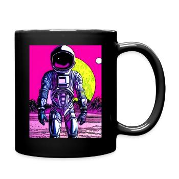 Spaziergang auf dem Mond - Tasse einfarbig - Schwarz - Rechts