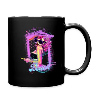 Pin up retro beach style - Full Colour Mug - black - Right