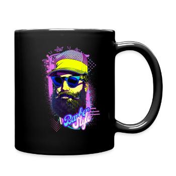 Bearded logo stylish retro - Full Colour Mug - black - Right
