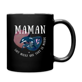 Maman fête des mères - Mug uni - noir - Droite
