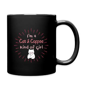 Je suis une fille du genre Chat et Café - Mug uni - noir - Droite