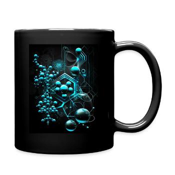 AI Art | Futuristic Chemistry - Tasse einfarbig - Schwarz - Rechts