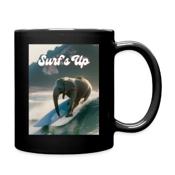 Surfen ist angesagt - Tasse einfarbig - Schwarz - Rechts