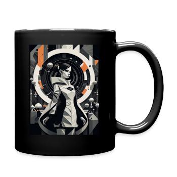 Anime Art | Futuristic Girl - Tasse einfarbig - Schwarz - Rechts