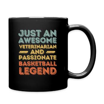 Veterinarian Basketball legend retro - Full Colour Mug - black - Right
