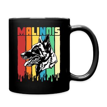 Malinois Pinsel - Tasse einfarbig - Schwarz - Rechts