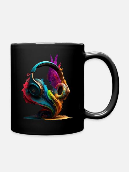 Headphones Color - Mug uni - noir