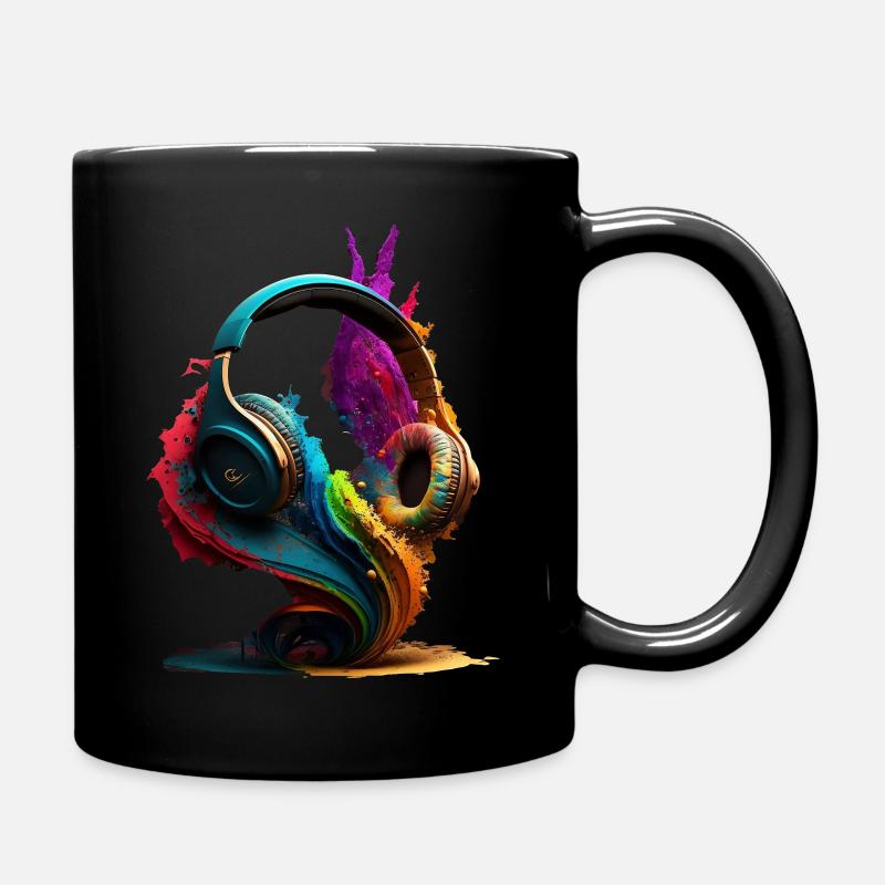 Kopfhörer Farbe - Tasse einfarbig - Schwarz