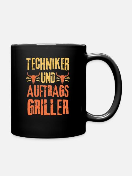 Techniker und Grillen - Tasse einfarbig - Schwarz