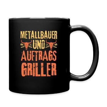 Metallbauer und Grillen - Tasse einfarbig - Schwarz - Rechts