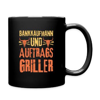 Bankkaufmann und Grillen - Tasse einfarbig - Schwarz - Rechts