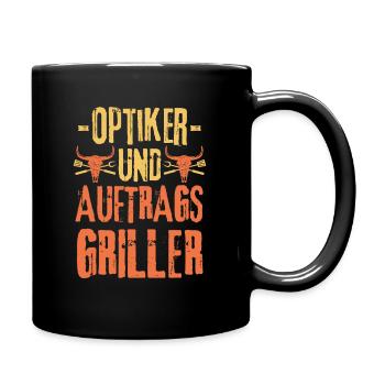 Optiker und Grillen - Tasse einfarbig - Schwarz - Rechts