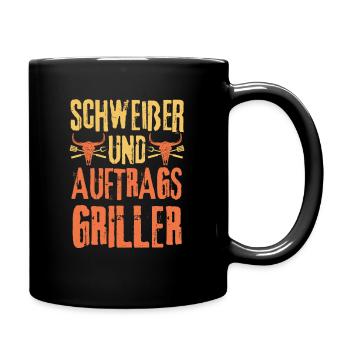 Schweißer und Grillen - Tasse einfarbig - Schwarz - Rechts