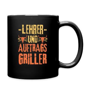 Lehrer und Grillen - Tasse einfarbig - Schwarz - Rechts