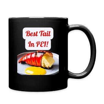 Funny Lobster design "Best Tail in PEI!" - Full Colour Mug - black - Right