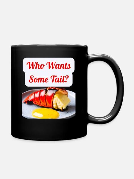 Lustiges Design "Wer will schon einen Schwanz?" - Tasse einfarbig - Schwarz