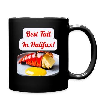 Drôle de conception de homard « Meilleure queue à Halifax! » - Mug uni - noir - Droite