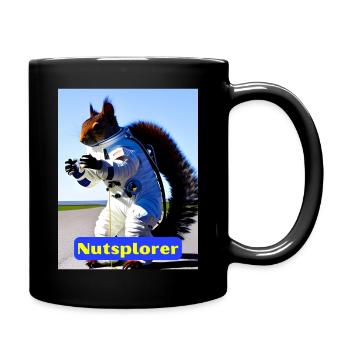 Nutsplorer Silly Squirrel Design - Full Colour Mug - black - Right